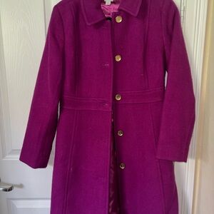 J. Crew Women's Magenta Pea Coat